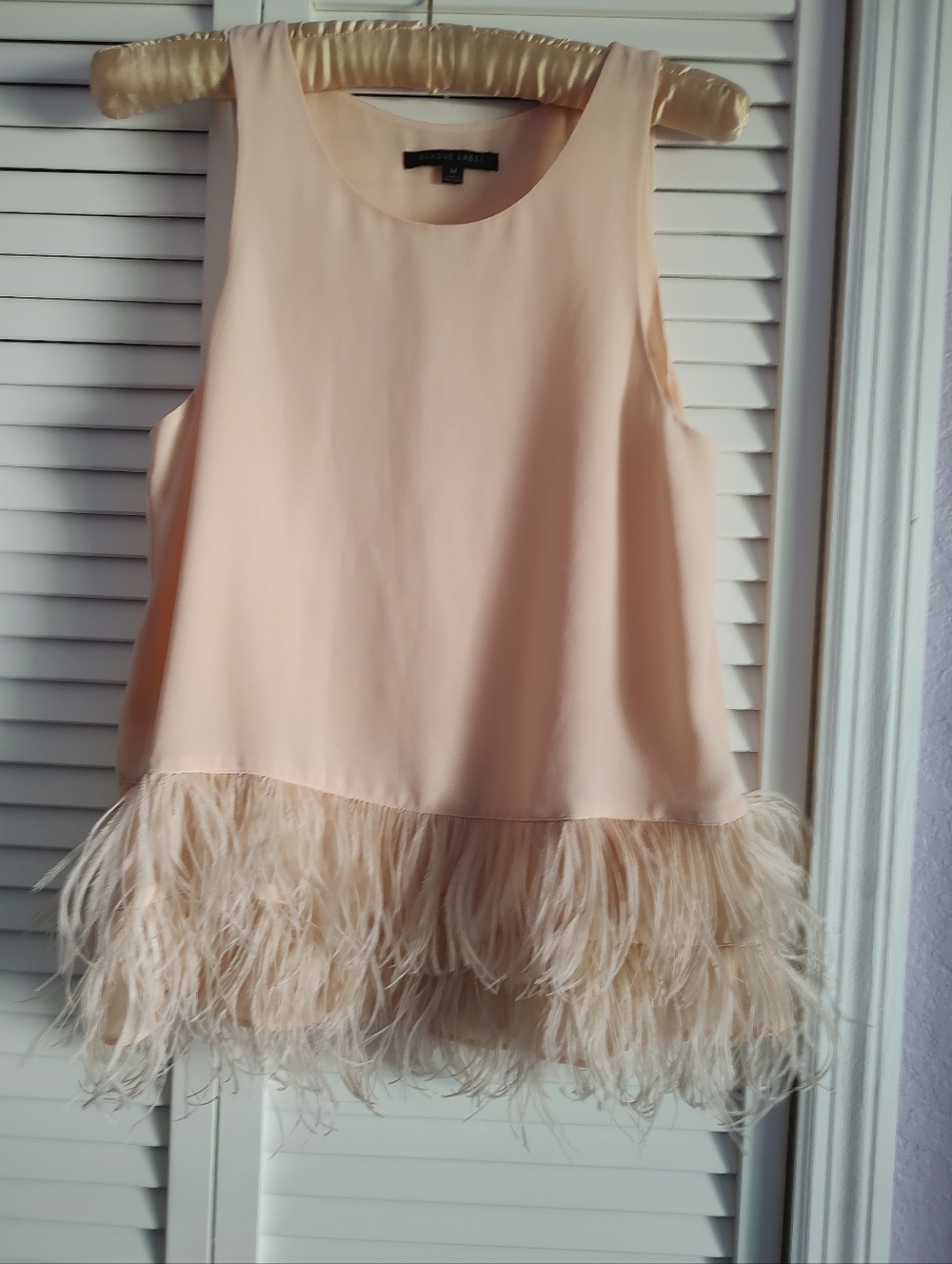Blaque Label Blush Feather-Hem Sleeveless Tank
